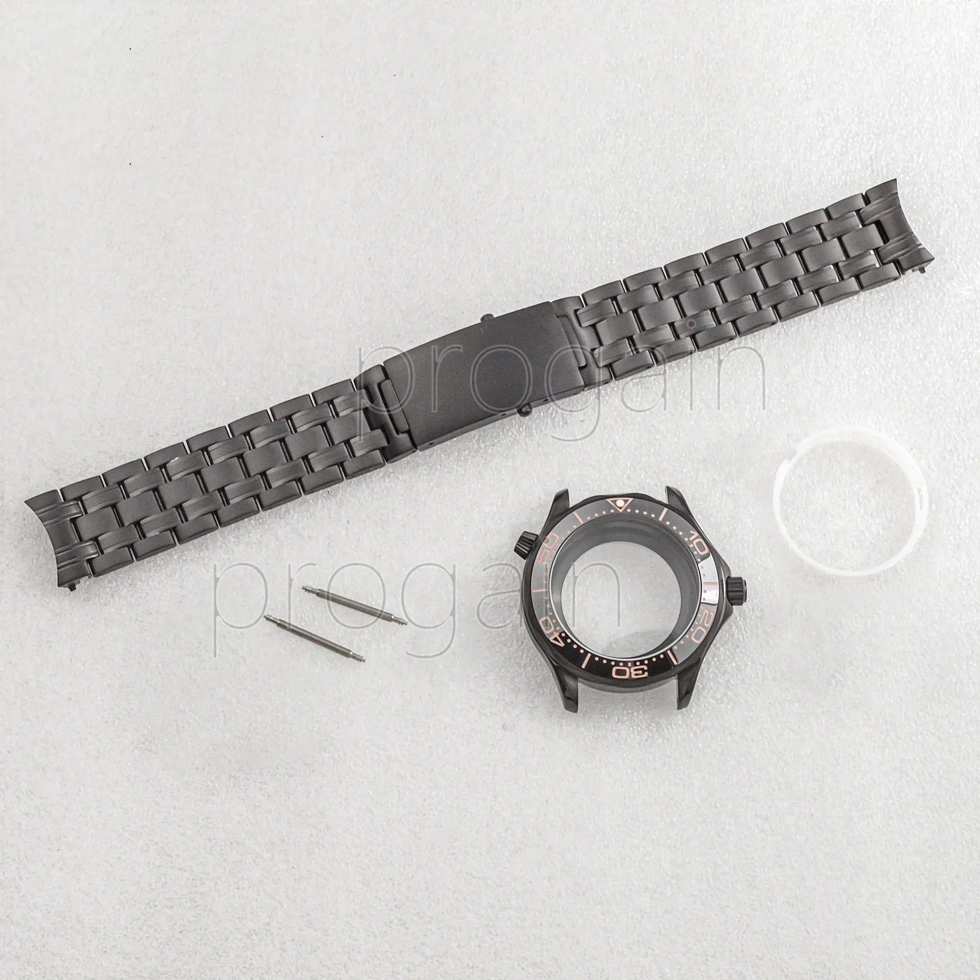 41mm Seamaster 300 watchcase Strap Black/Silver 316L Stainless Steel Sapphire Crystal For NH35 NH36 Movement watch Accessories