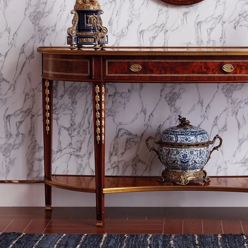 Alexander British neoclassical solid wood porch cabinet European living room sofa back porch table decorative table furniture