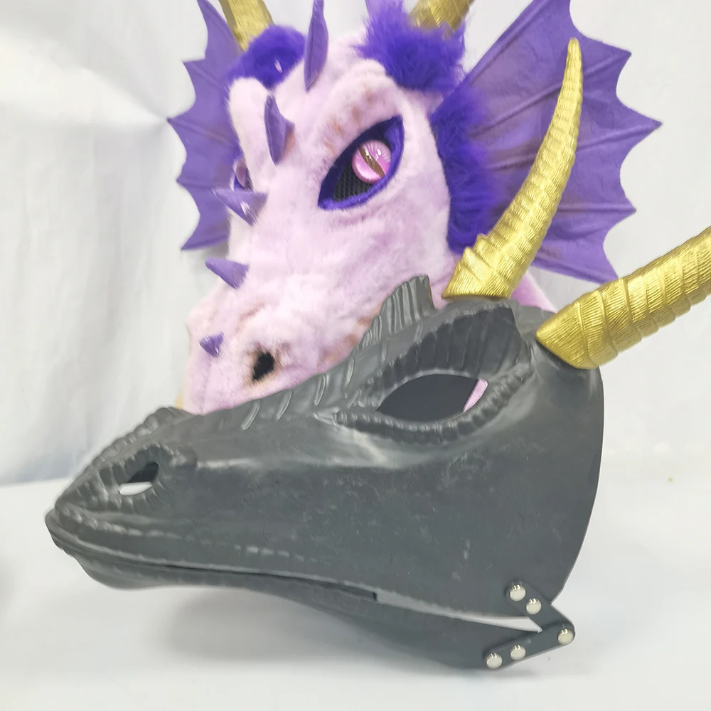 DIY animal moving mouth blank mask mould DIY handmade mold of dragon set package make your own Halloween mask mould