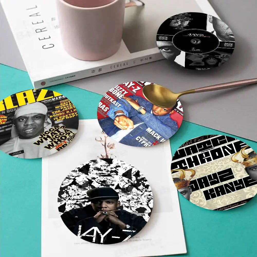 

Jay-Z Singer Wooden Coaster Colour Printing Cup Mat Home Desk Decoration Gifts