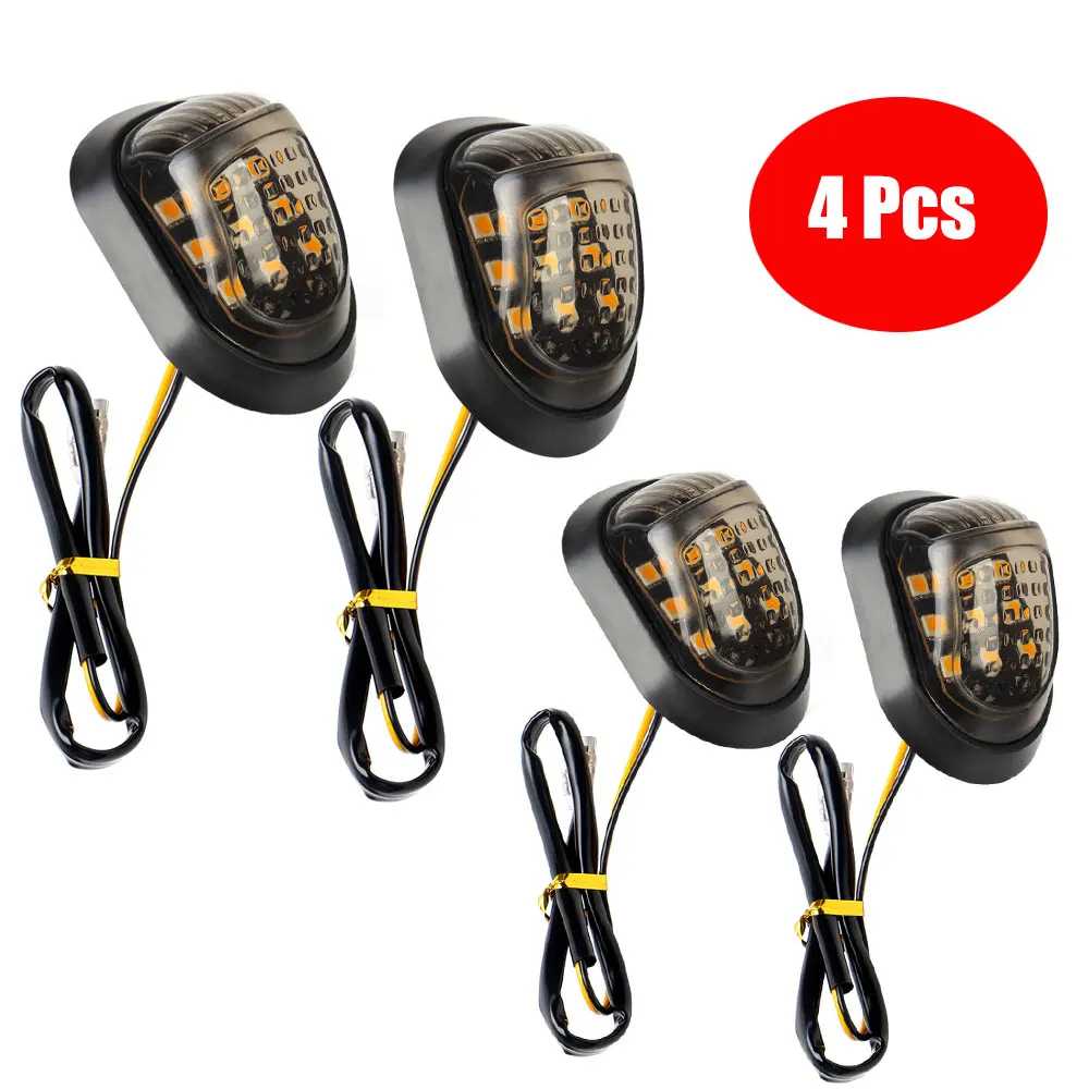 4 Pcs Motorcycle Turn Signal Light 9 LED Waterproof Turn Signal Lights Lamp Bulb for Motorcycle Scooter