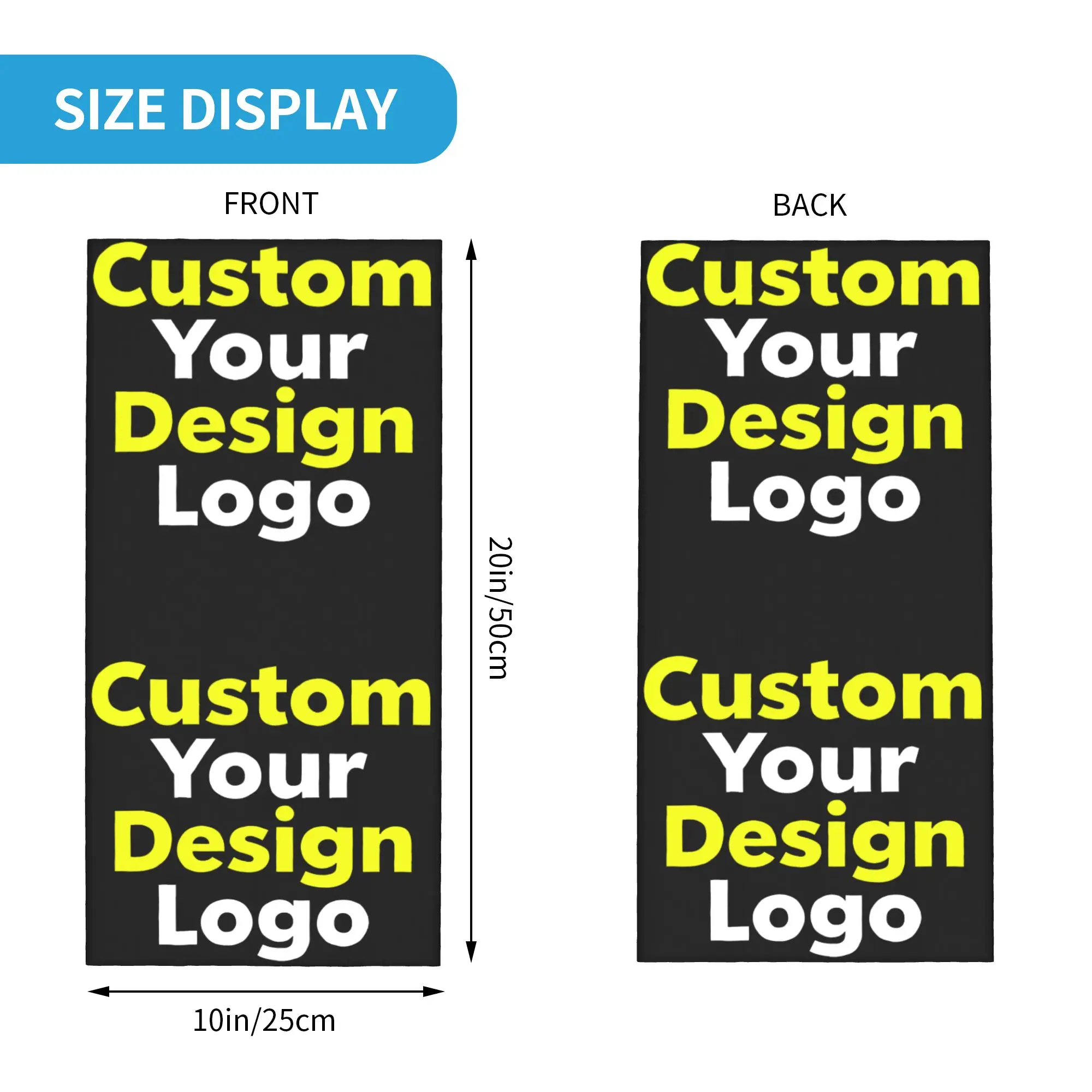 Custom Custom Your Design Logo Bandana Neck Gaiter UV Protection Face Scarf Cover Personalized Photo Headband Tube Balaclava