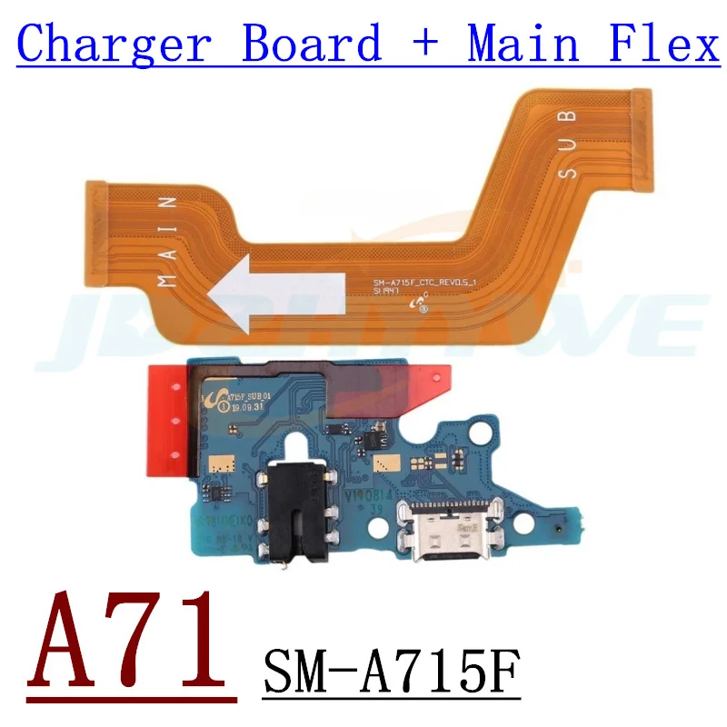 Szybka ładowarka USB do Samsung Galaxy A21 A21S A31 A41 A51 A71 5G główna płyta główna Flex Cable