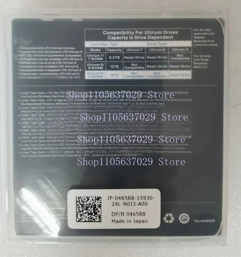 For DELL 0465R LTO9 Ultrium 9 Data Tape 18TB/45TB Sealed Original Enterprise Cold Storage Cartridge