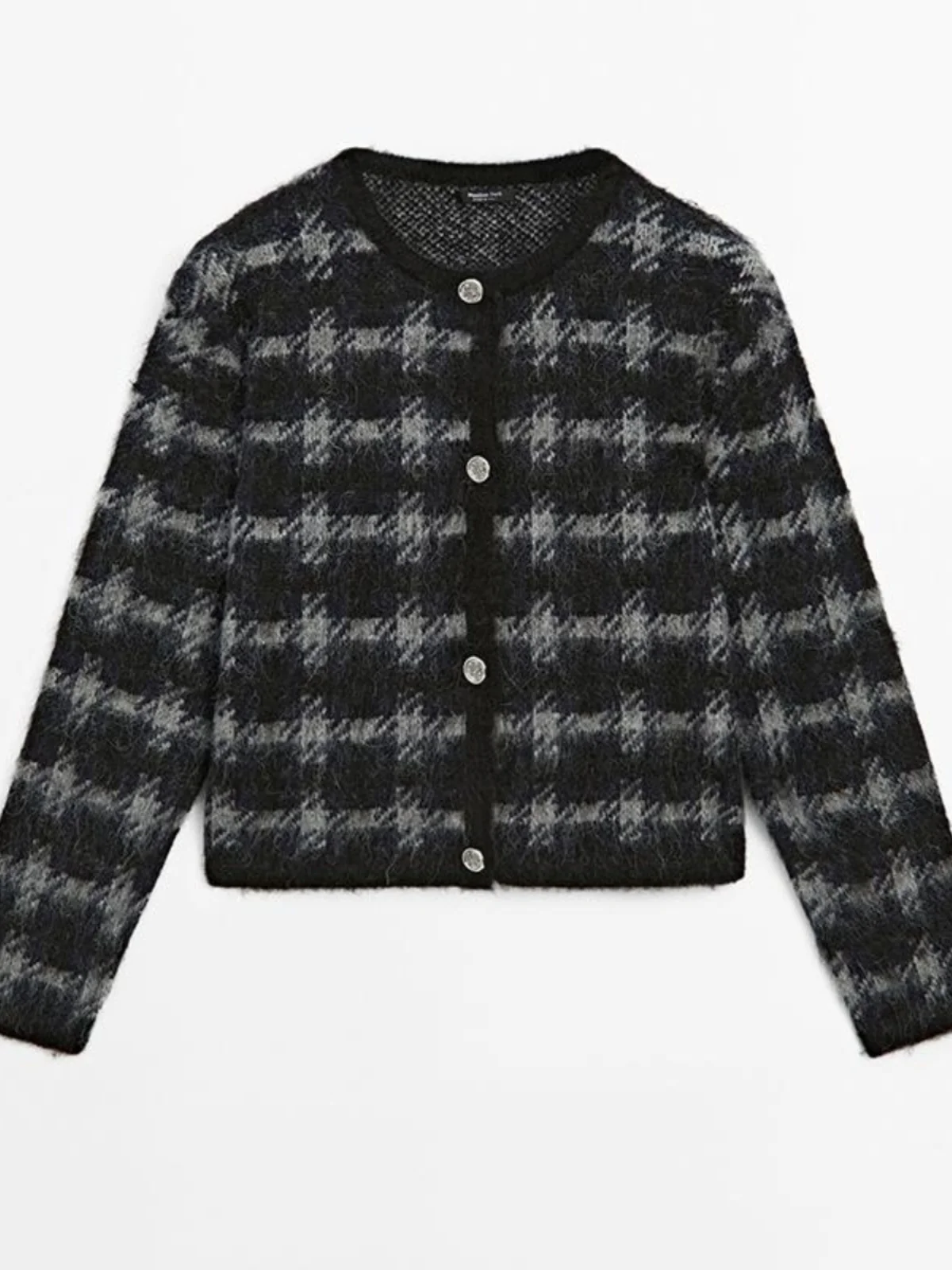 MD レディース ファッション 秋冬新作 ラウンドネック ニット アウター チェック柄 オープンカーディガン ロング丈 通勤 スタイリッシュ