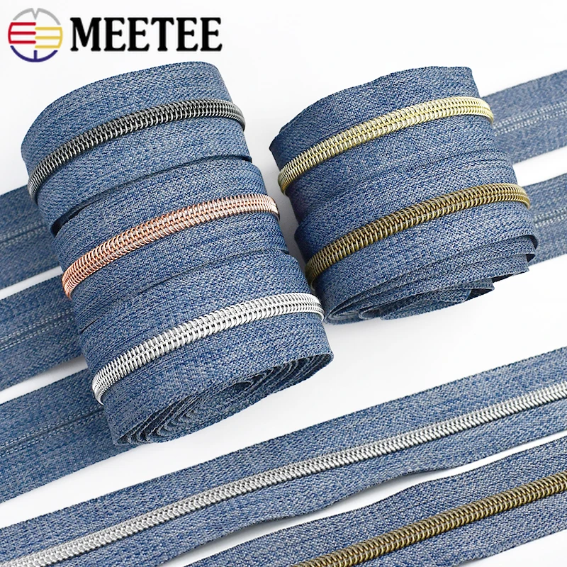 

2-10M 5# Plastic Coil Zipper Tape for Sewing Coat Bags Nylon Zippers By the Meter Clothes Zip Repair Kit DIY Garment Accessories