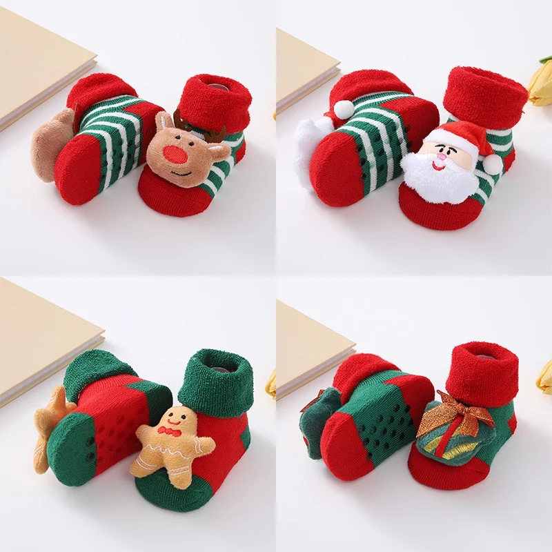 Weihnachten Babys ocken für Mädchen Jungen rutsch feste Bodens ocken niedlichen Cartoon Tier Baby Weihnachten Baumwoll socke