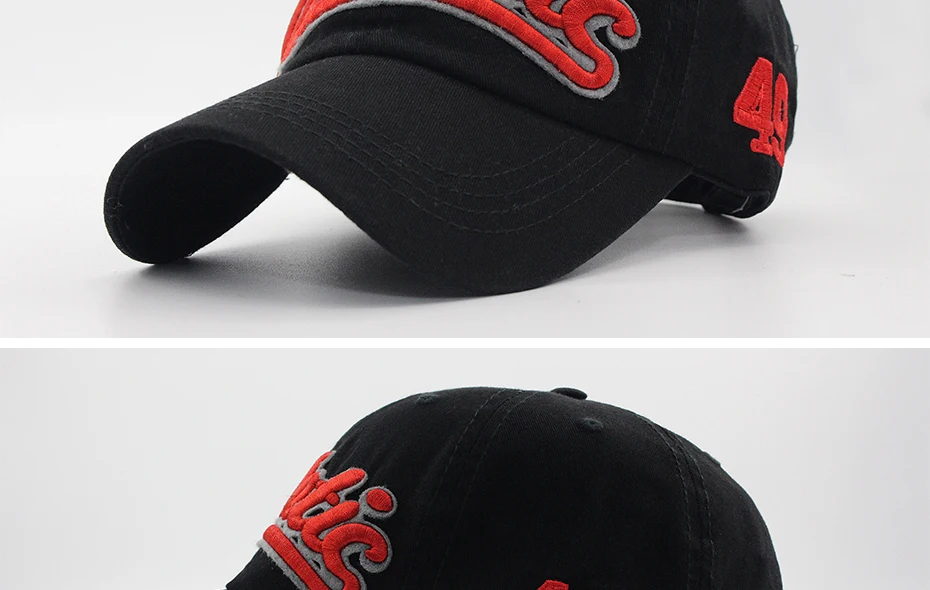 Große Brief Stickerei Baseball Kappe Männer Sommer Casual Frauen Mode Snapback Baumwolle Caps Visier Hip Hop Hut Herbst Einstellbar – Detail 10