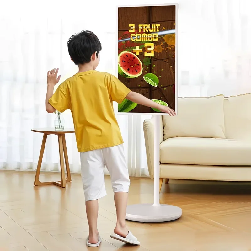 

Rechargeable Moveable Android Monitor Television Built-in 4h Battery Rollable Smart Touch Screen 21.5inch Portable Tv With Stand