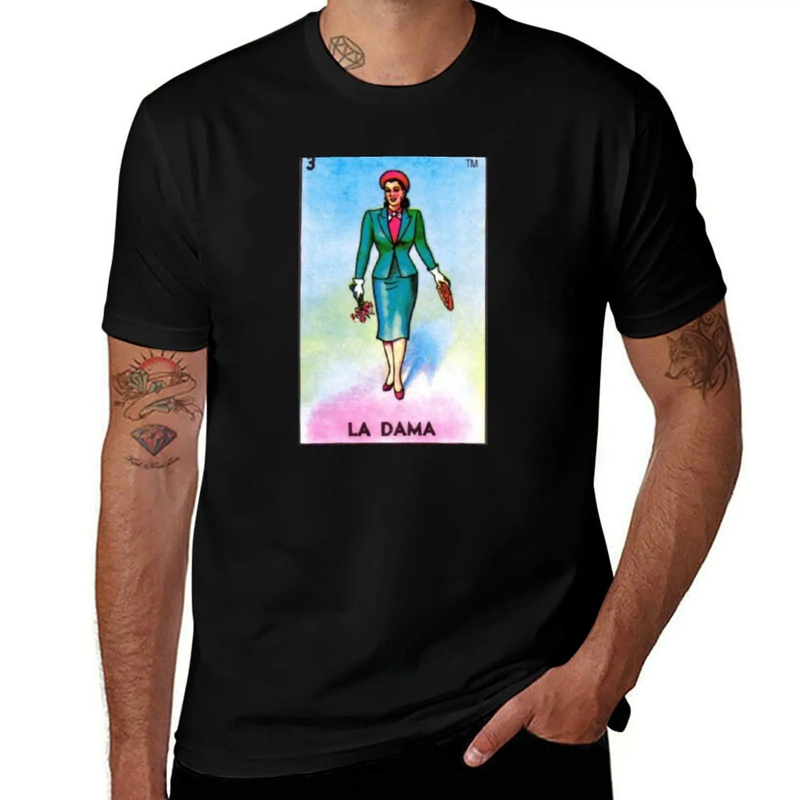 Lottery Card La Dama T-Shirt Minimal Art Print T-Shirt