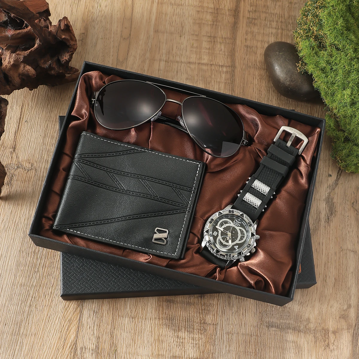 

Простые мужские кварцевые наручные часы с силиконовым ремешком и большим циферблатом, модные европейские и американские мужские часы, подарочный набор