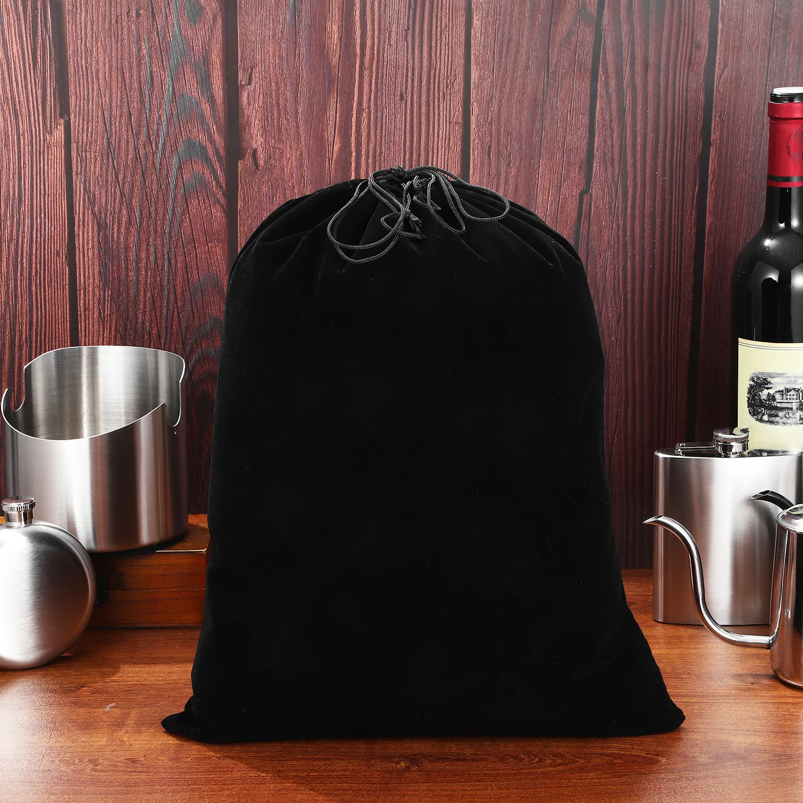 

10Pcs Black Flannelette Drawstring Gift Pouch Large Capacity Storage Bags Party Favor Candy Jewelry Sundries Party Favor Bags