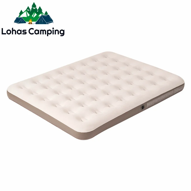 Lohascamping  Lightweight Outdoor Inflatable Air Mattress Camping Flocking Air BedTent Sleeping Bed Portable Single Double