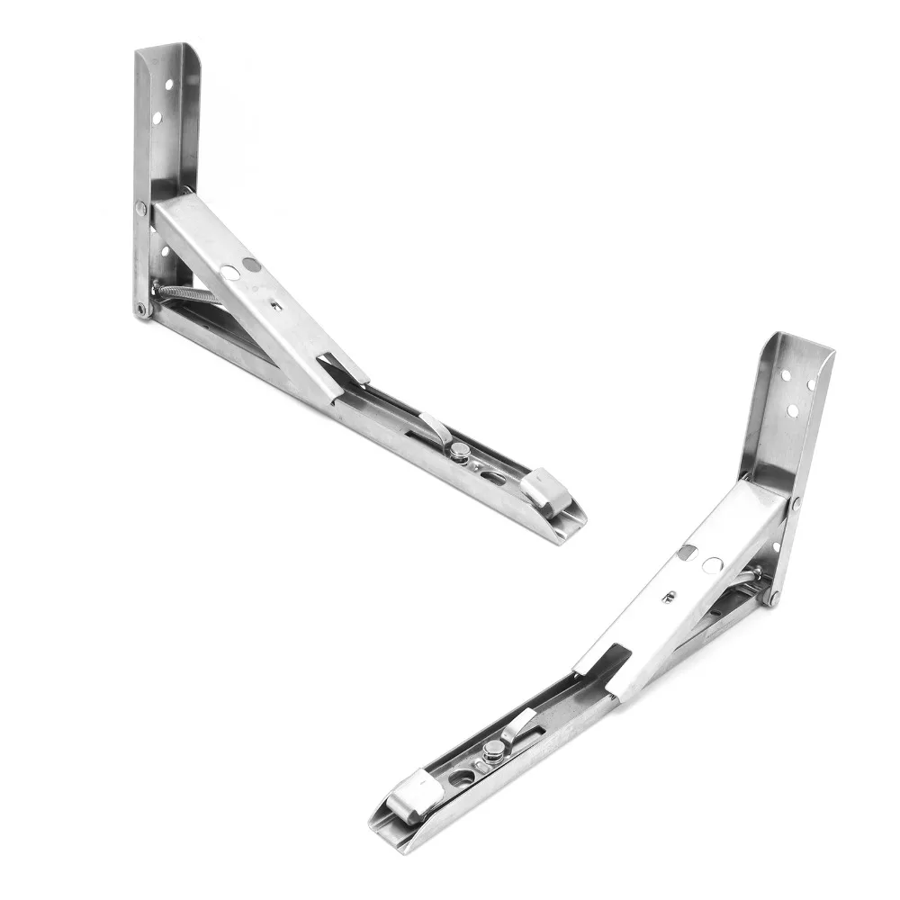 2pcs Sturdy 8 Inch Folding Shelf Bracket 90 Degree Easy Install Wall Shelf Support Folding Table Hinge Wall Mount