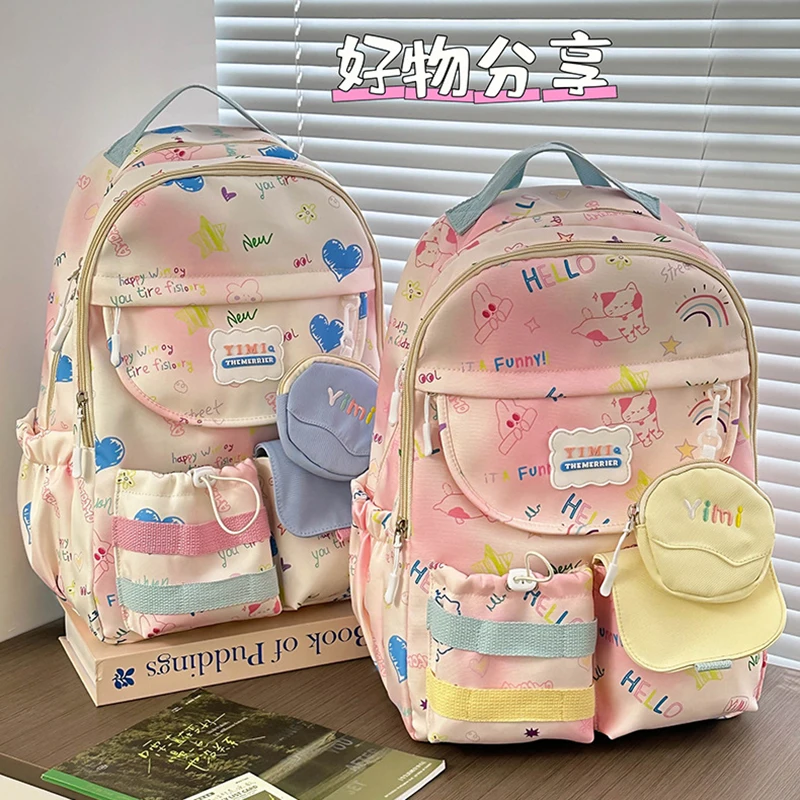 HAEX Y2K Dopamine Backpacks Women 2025 Harajuku Designer Students Pockets Laptop Mochilas Para Mujer Large Capacity Bag Female