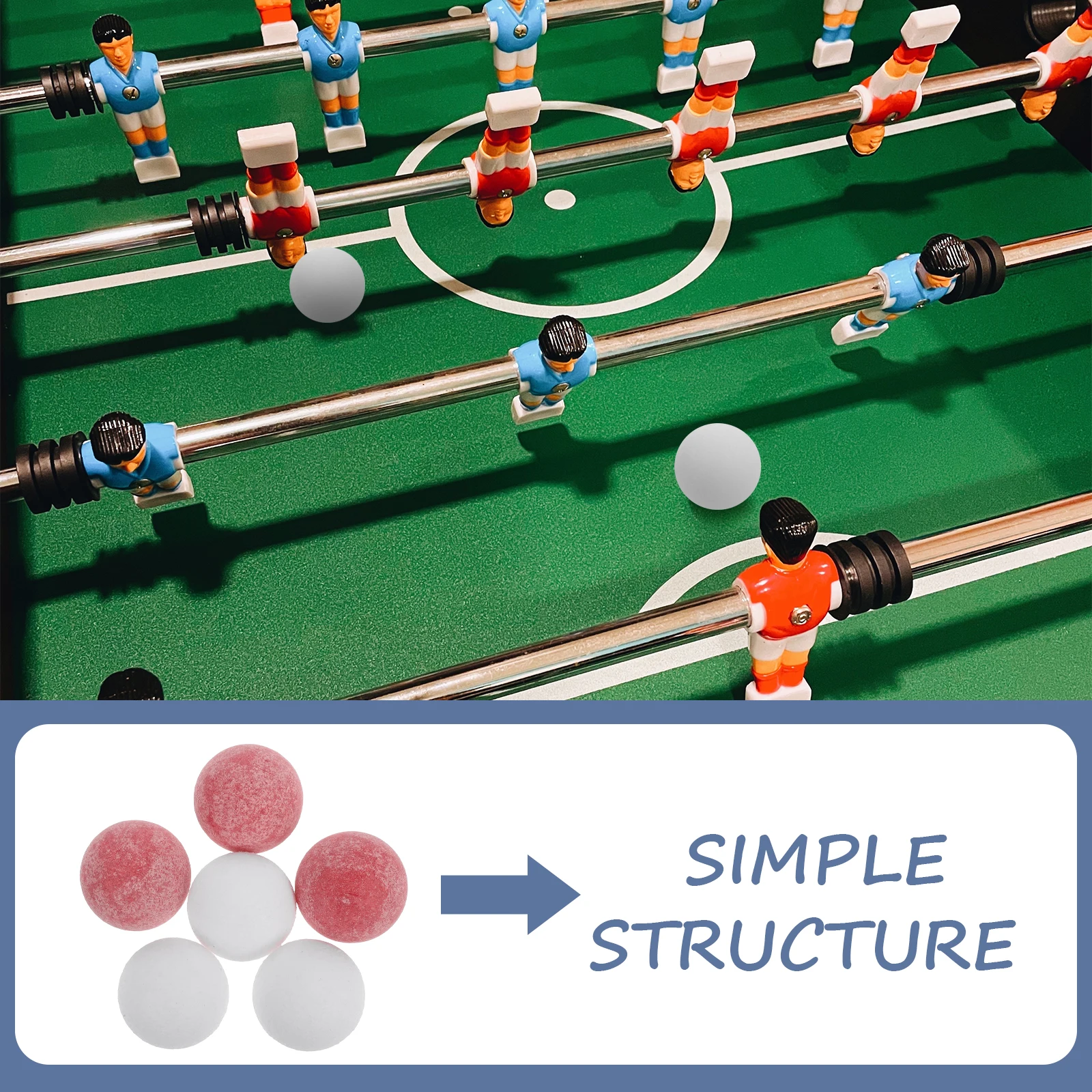 6 Pcs 36mm 매트 테이블 축구 교체 공 데스크탑 축구 게임 액세서리 향상된 그립 미니 축구 공 Foosball 장난감