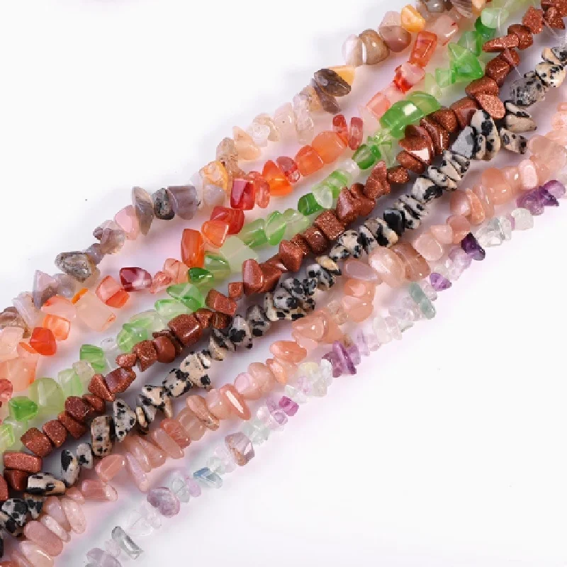 

1PC 80CM Natural Irregular Freeform Amethysts Agates Amazonite Quartz Chip Gravel Spacer Beads For Diy Jewelry Making Bracelet