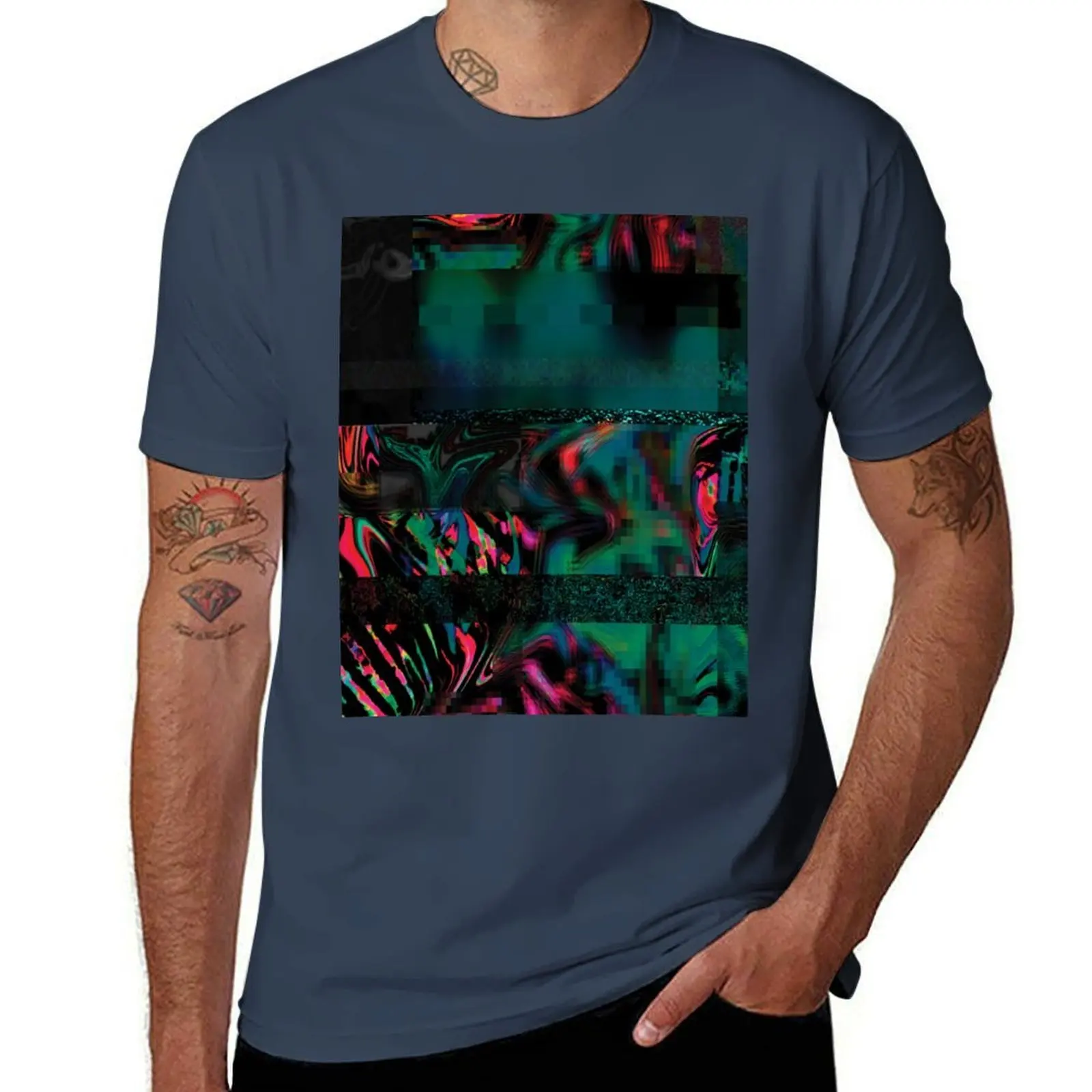 

Flora Celeste Jade Glitch T-Shirt Work Duty Casual T-Shirt
