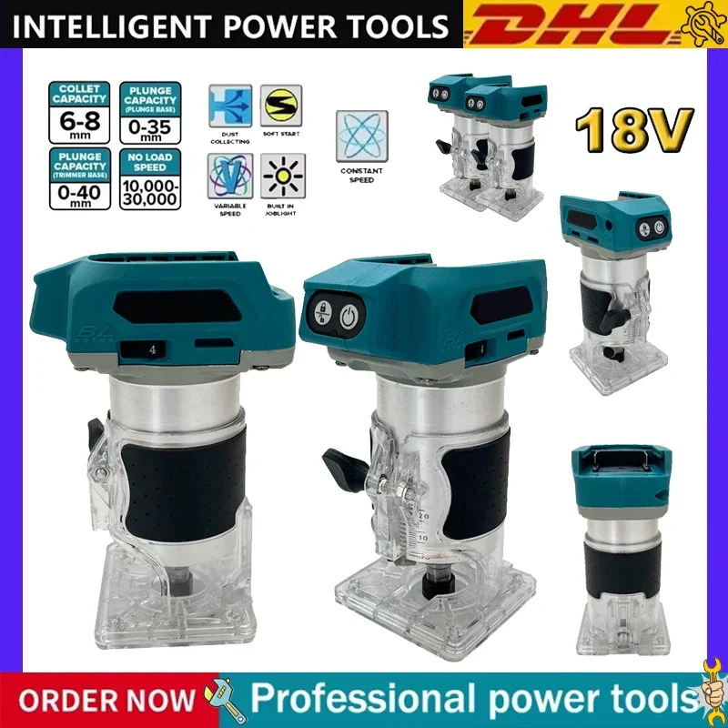 

Аккумуляторный фрезерный станок Makita 18V DRT50 для гравировки по дереву, бесщеточный, перезаряжаемый, для нарезки пазов