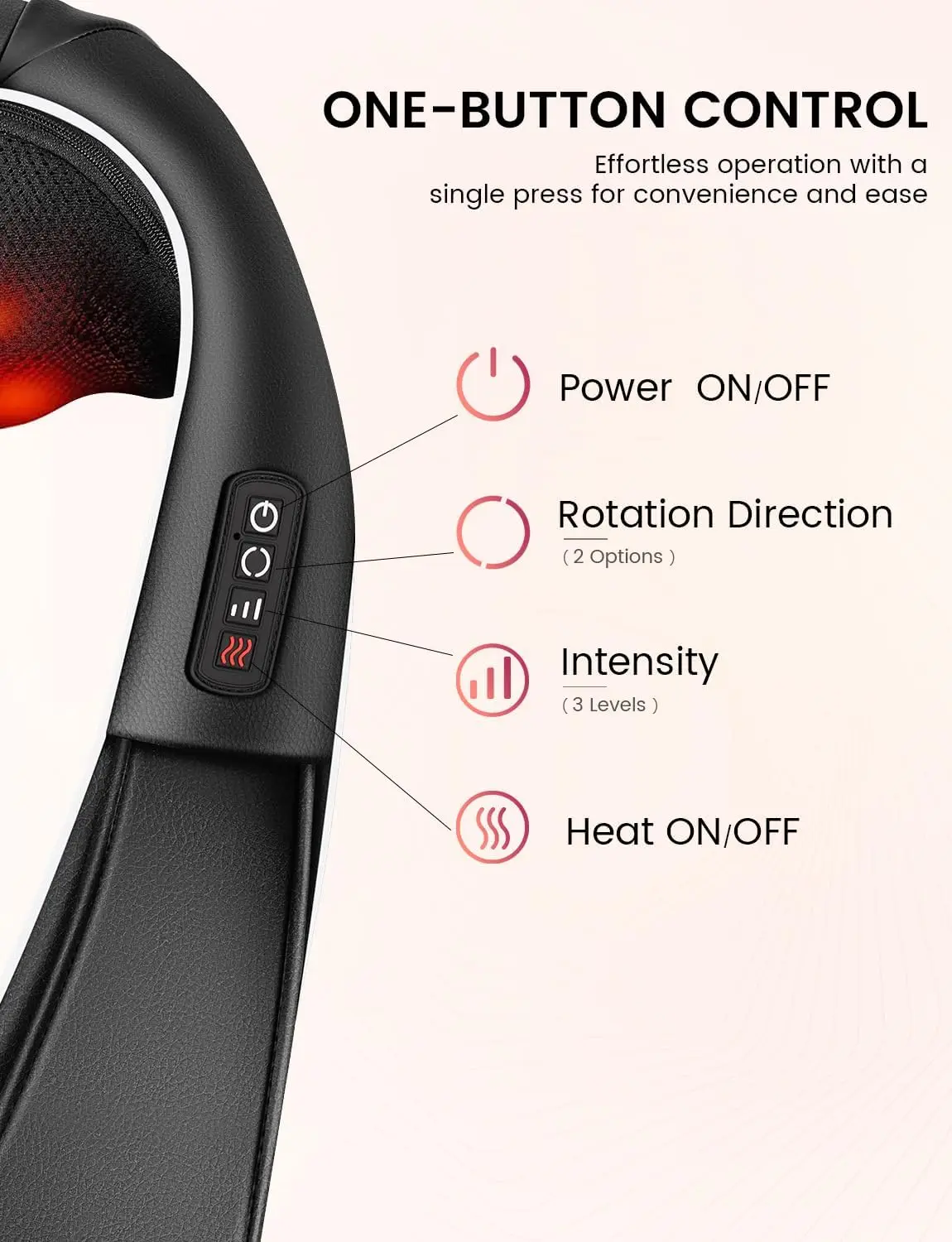 Elektrisches Shiatsu-Nackenmassagegerät mit Wärme, 3D-Knetmassage für Tiefengewebe, Schmerzlinderung für Zuhause, Büro und Auto, Perfektes Geschenk