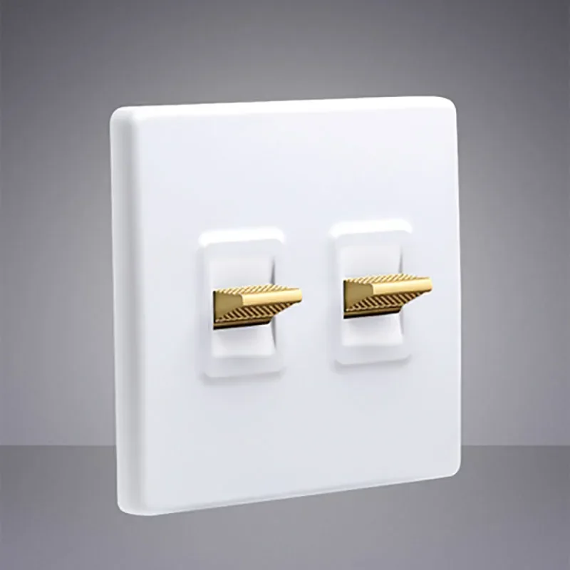 

High Quality Retro Toggle White Switch Brass Lever Light Switch 1 2 3 4 Gang 2 Way Wall Power Switch Panel