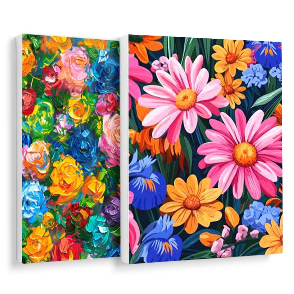 RUOPOTY-Coloring By Numbers Painting Flowers Pictures By Numbers Diy Crafts Adults Crafts Acrylic Paints Framed Wall Art Modern