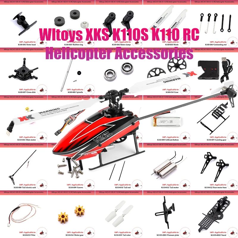 Wltoys XK K110S K110 V977 Accessories Parts RC Helicopter Brushless Motor Blade Gear ESC Receiver Main Gear Blades Shaft Servo