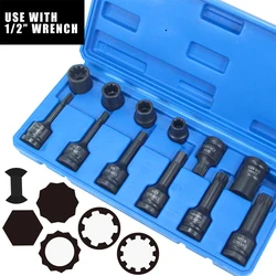 12 Pc Impact Brake Caliper Special Socket Set Compatible For  Audi/VW/Porsche/Benz/Ford/BMW 1/2