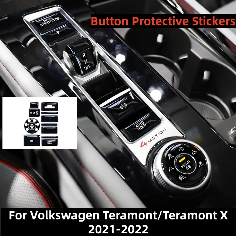 

Car Interior Central Control Panel Shift Button Protective Sticker Door Unlocking For Volkswagen VW Teramont X Car Accessories