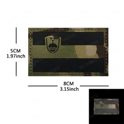 Parche bandera Eslovenia reflectante IR – Táctico bordado PVC