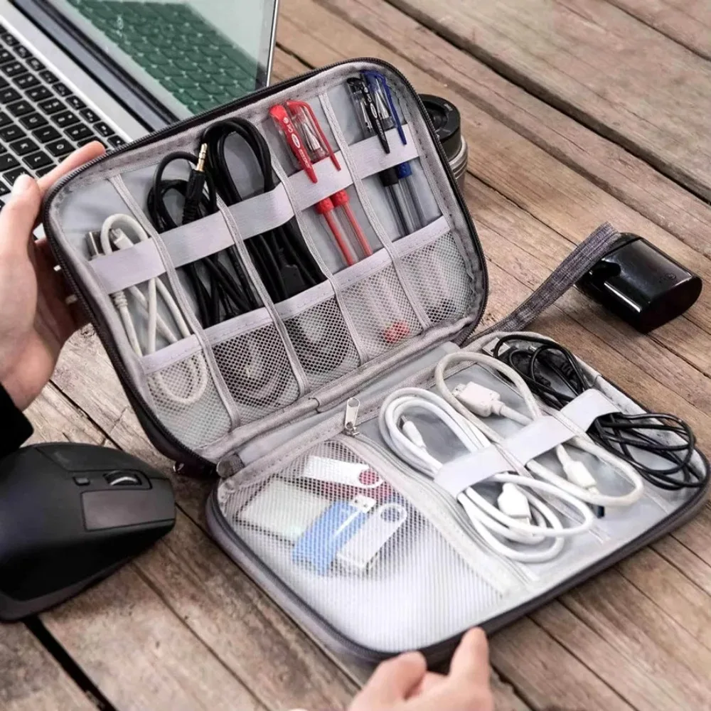 Electronic Accessory Organizer Bag Portable Phone Cable Storage Bag USB OTG Data Cable Charger Plug Travel Waterproof Organizer