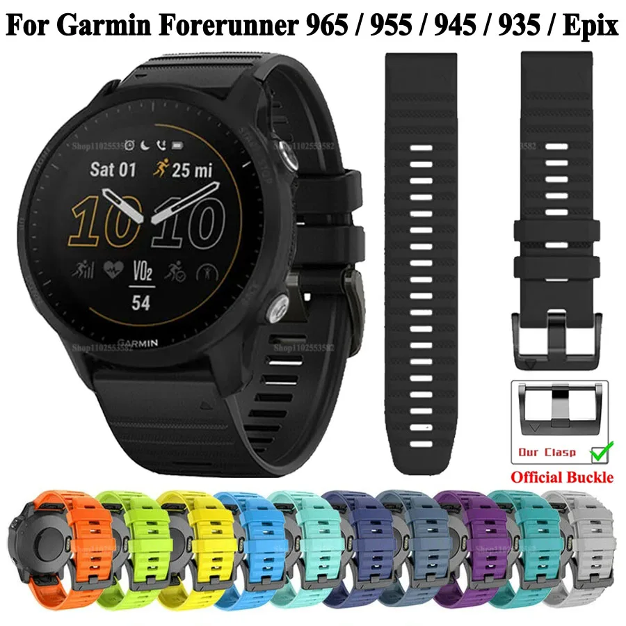 

Ремешок для часов Forerunner 955 Solar 965 QuickFit, ремешок для часов Garmin Forerunner 945 935, силиконовый браслет 22 мм