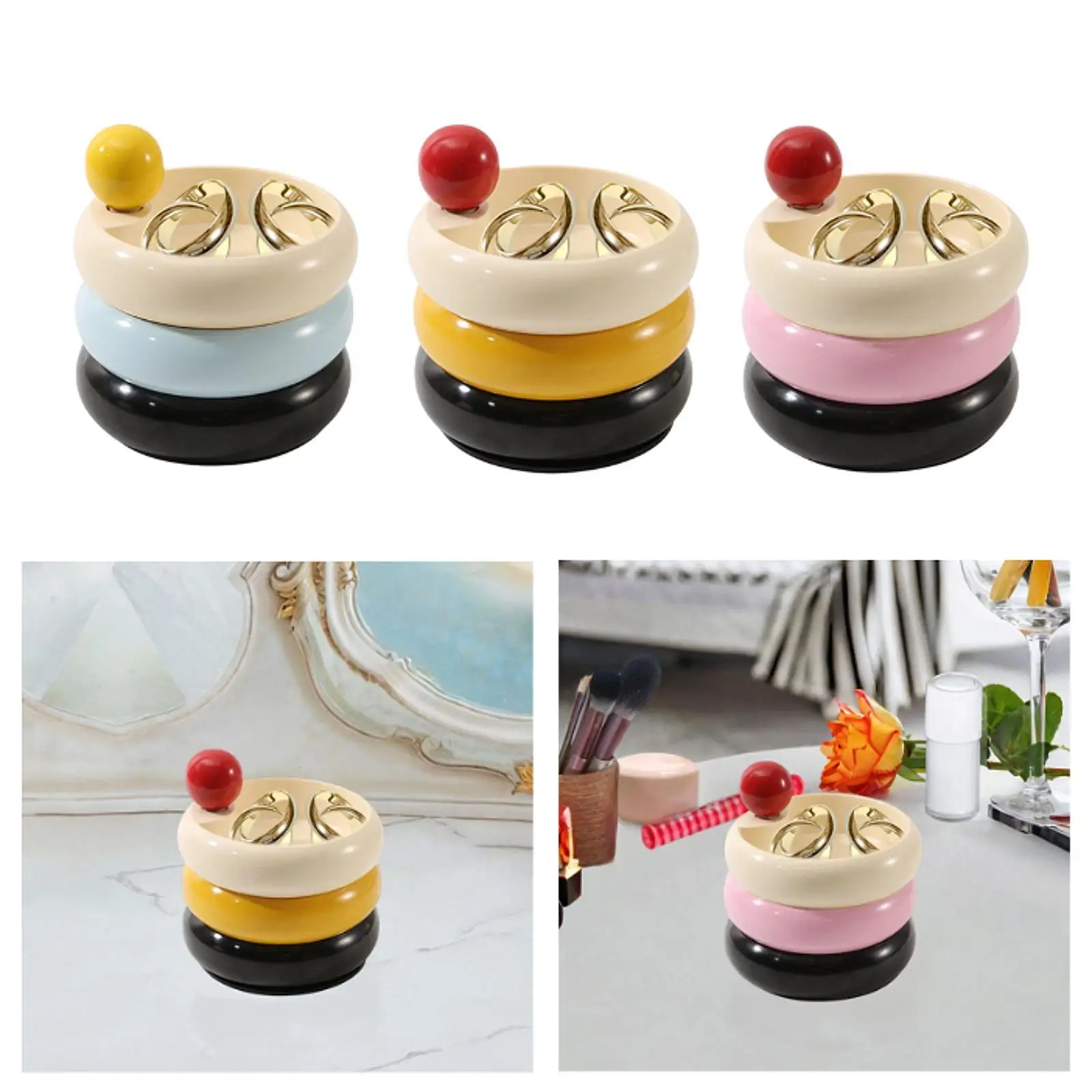 

Rotatable Jewelry Case Lipstick Organizer for Tabletop Office Bedside Table