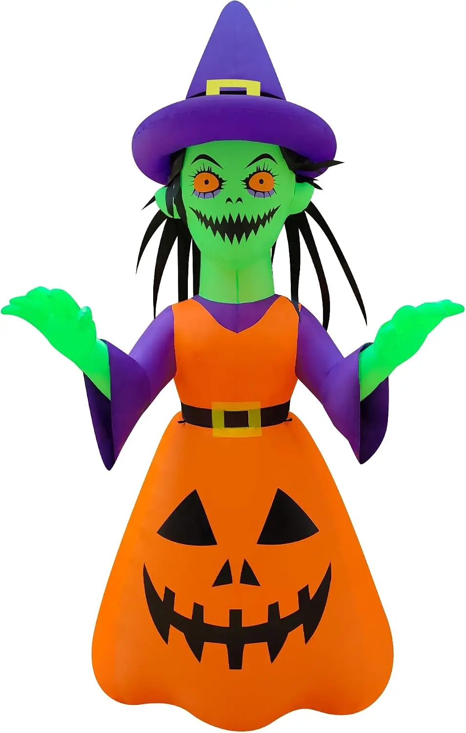 12FT Giant Lighted Halloween Witch Inflatable Blow Up Yard Decoration for Outdoor Haunted House and Party Display