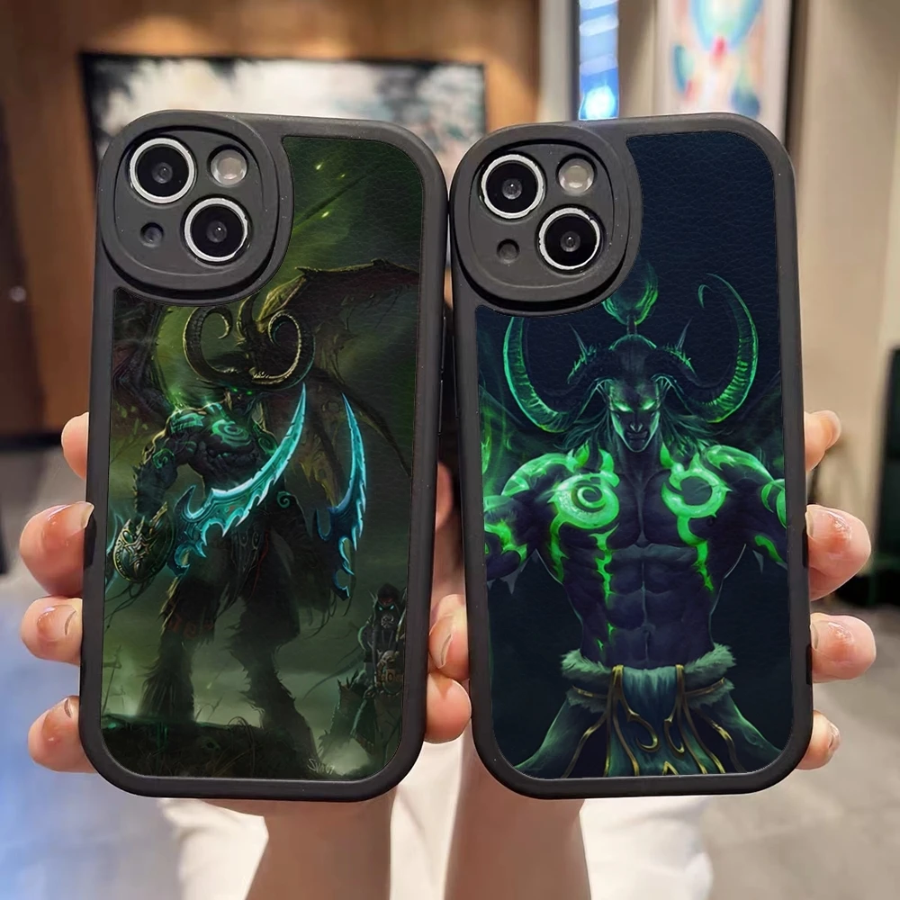 월드 오브 워크래프트 Illidan 전화 케이스 Iphone 15 Pro Max 14 Plus 11 13 Pro 12 X Xr Xs 7 8 Puls Se 양가죽 실리콘 소프트 커버