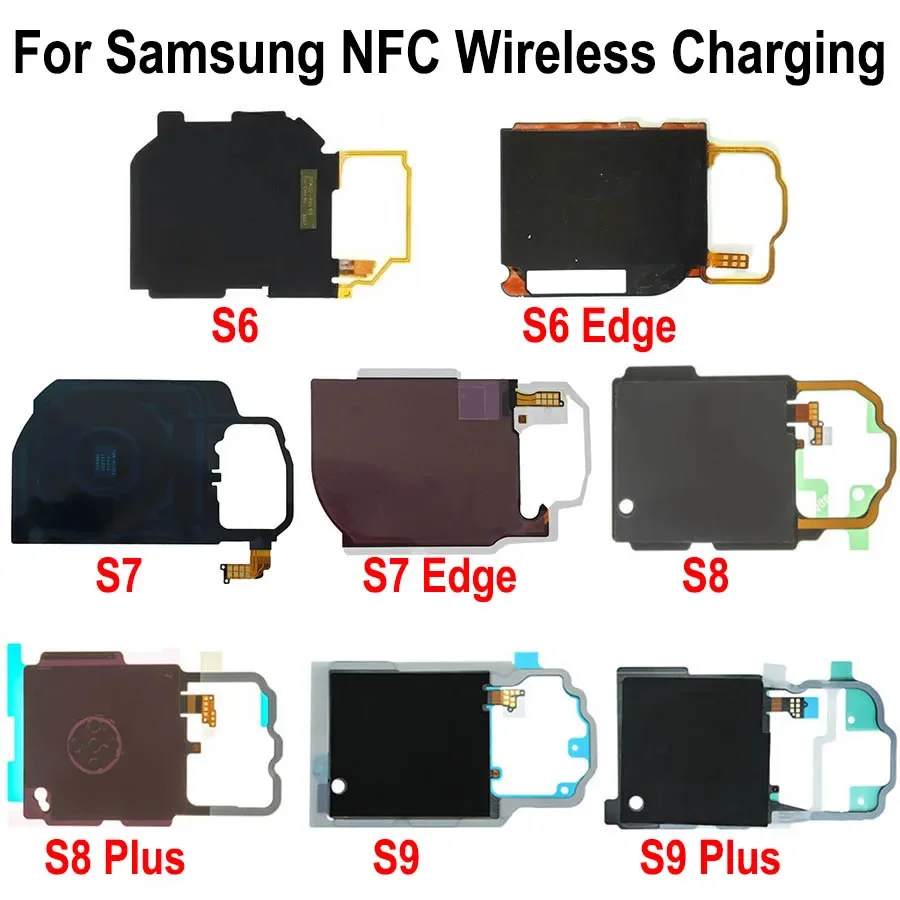 Gefenis Wireless Charging Charger Panel Coil Chip NFC Flex Cable For Samsung Galaxy S6 S7 Edge S8 S9 Plus Wireless Charging Flex