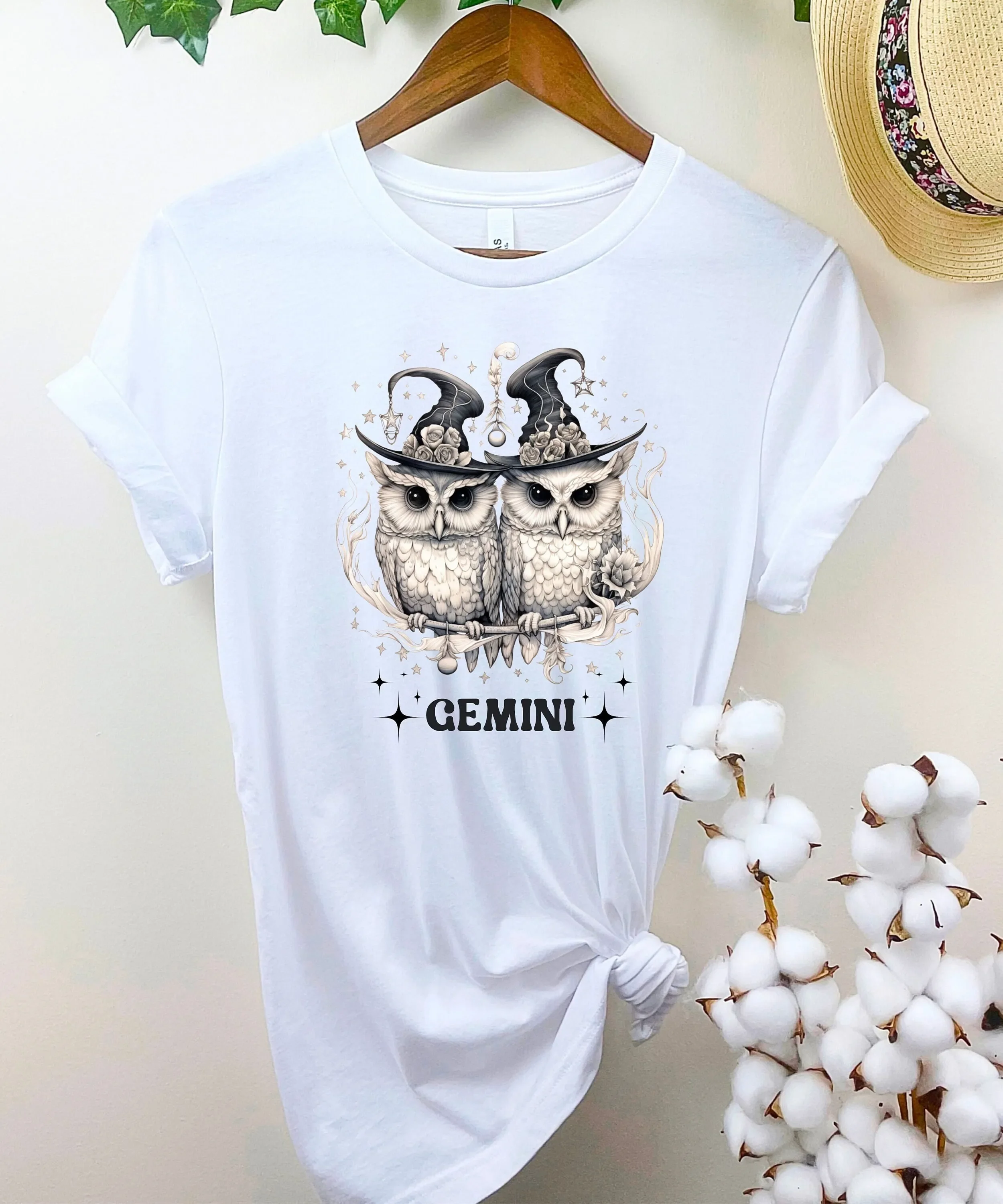 Gemini Zodiac T Shirt Horoscope Astrology Top Star Sign Line ArT Crab GifT