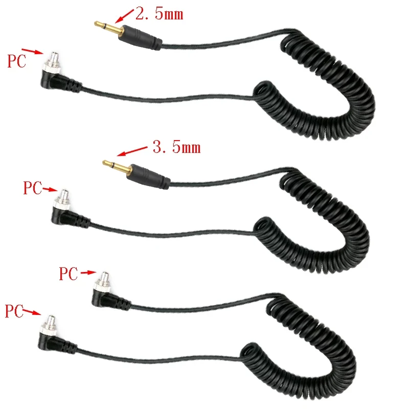 

10-50pcs PC-2.5mm PC-3.5mm PC-PC Head Turn Flash PC Synchronous Line PC Line Lead Flash Line