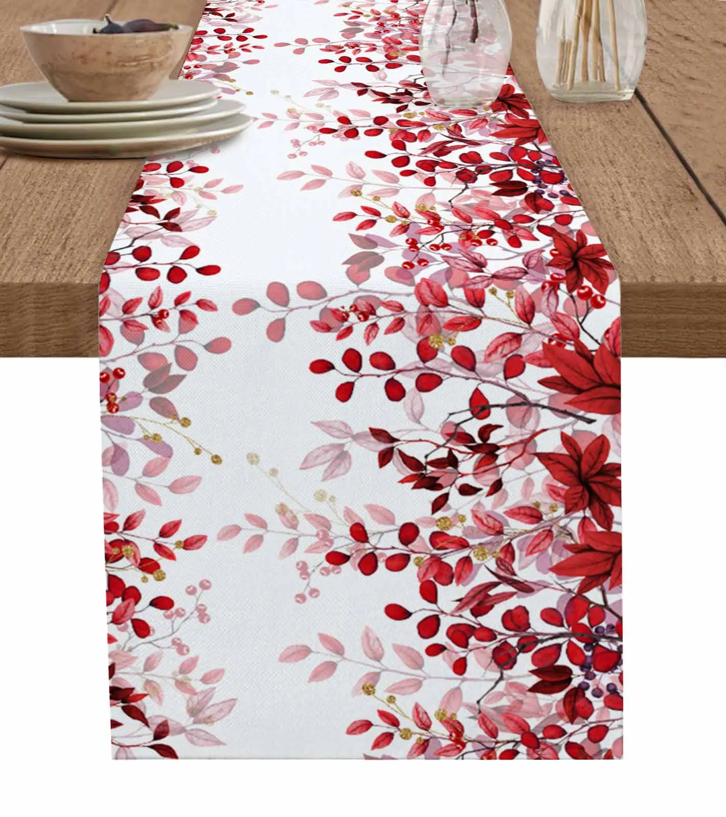 

Abstract Red Leaf Branch Table Runner Decoration Home Decor Dinner Table Decoration Table Decor