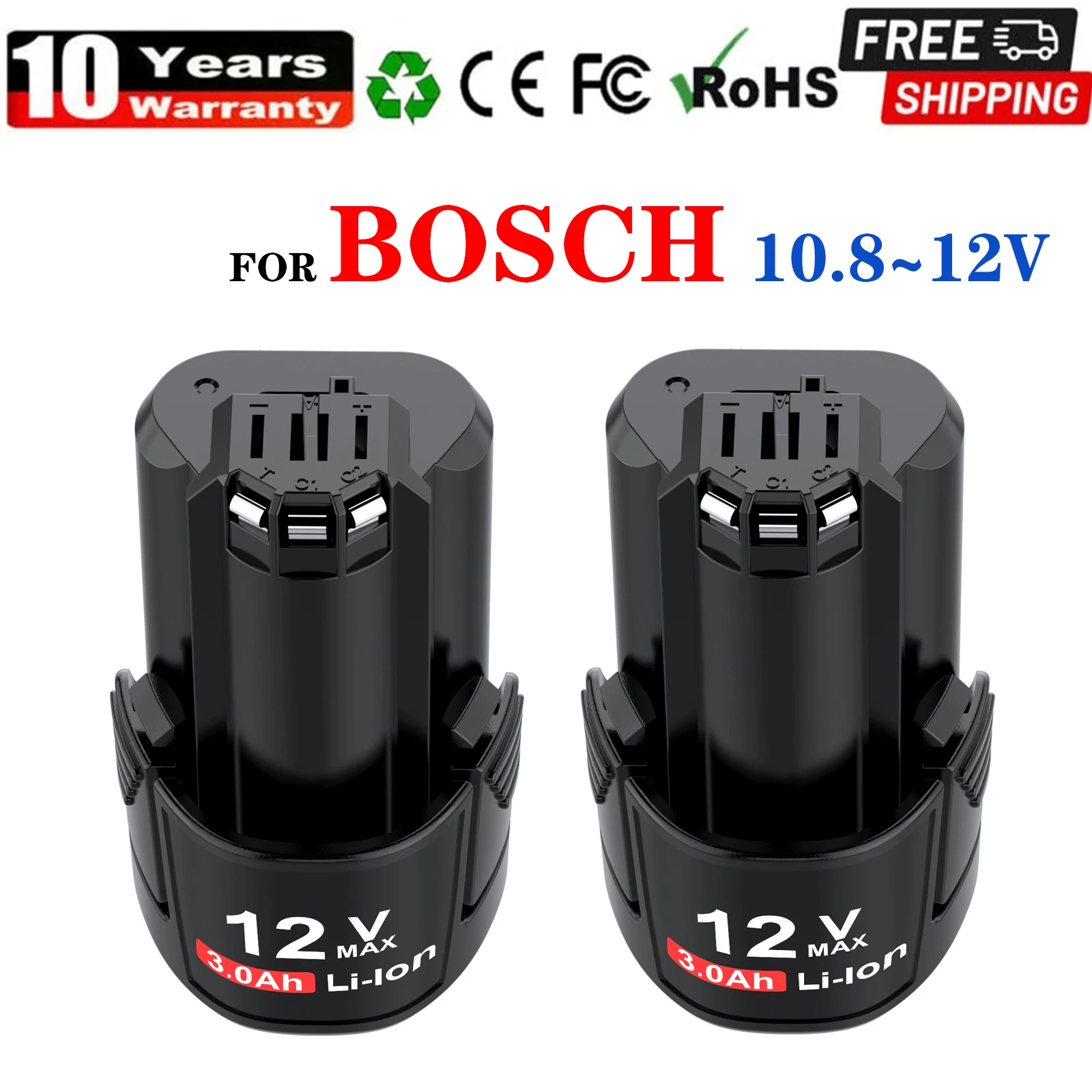 Batería de repuesto para Bosch, 12v, 3000ma, BAT412, BAT412A, BAT413, BAT413A, BAT414