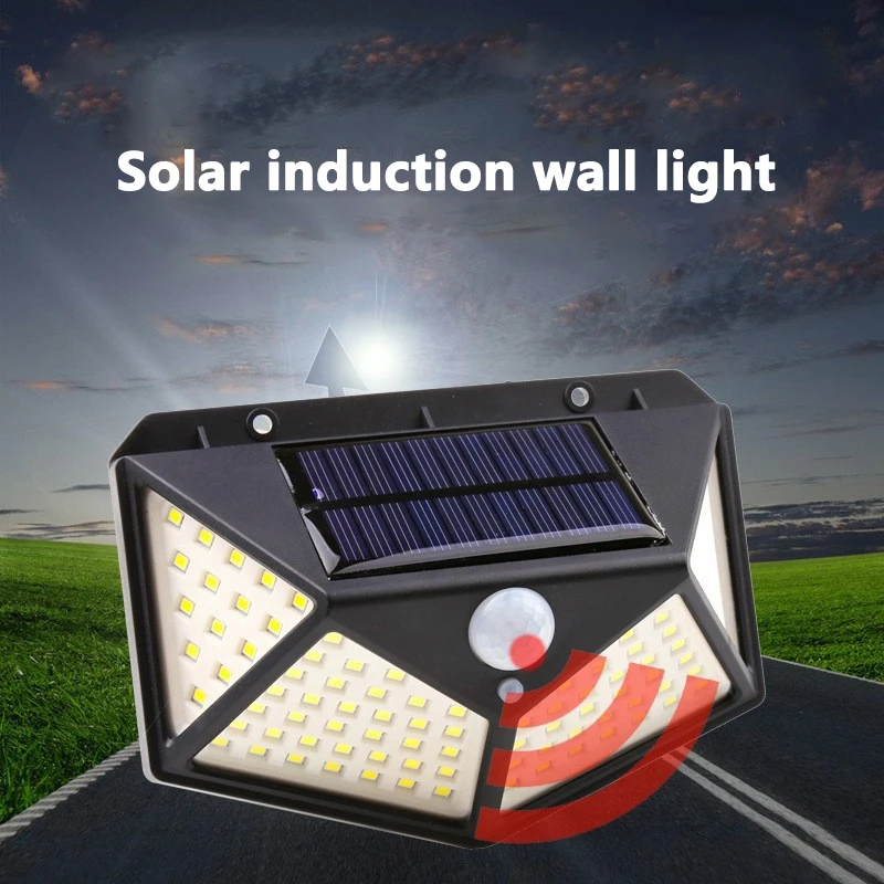 Zonne-verlichting Buiten Waterdichte externe LED-zonnelamp Bewegingssensor Tuinverlichting Zonne-energie Zonlicht Tuin Wall Street Light