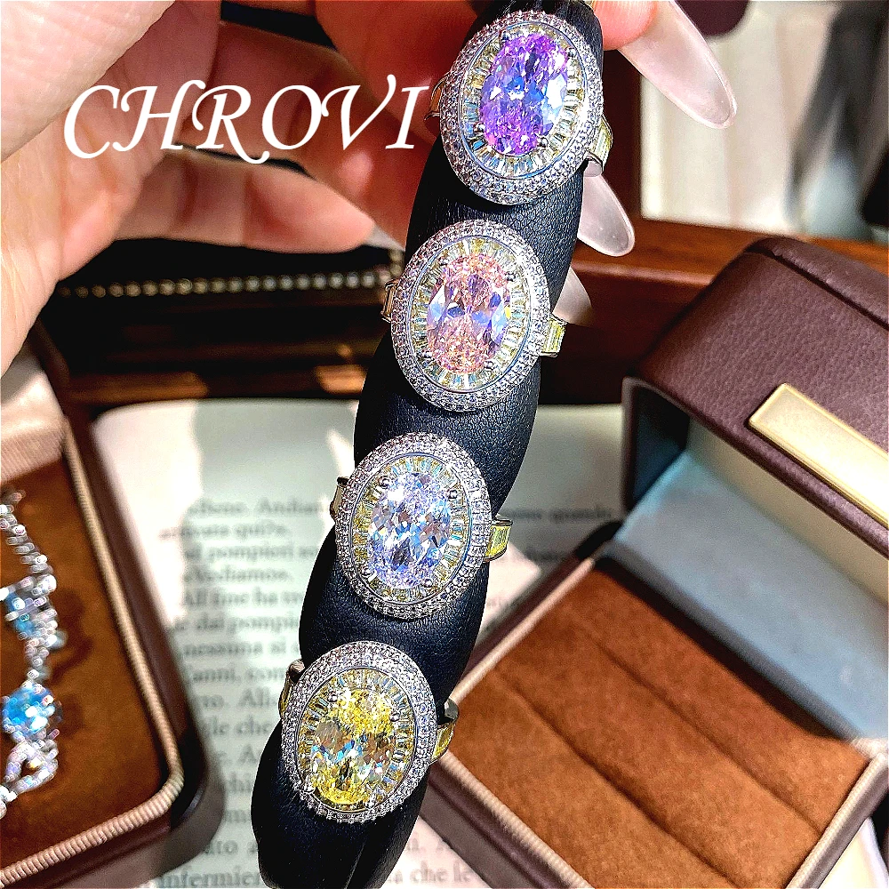 Luxury-Style 925 Sterling Silver Ultra-Shimmering Ring, Fashionable High-End Round Diamond Ring, Engraved with Precious Stones