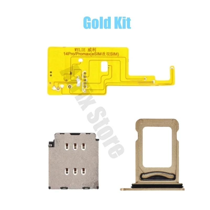 For iPhone 14pro 14promax Esim Modify to Sim Adapter with Outside Dual Sim Card Tray Need Drill Hole