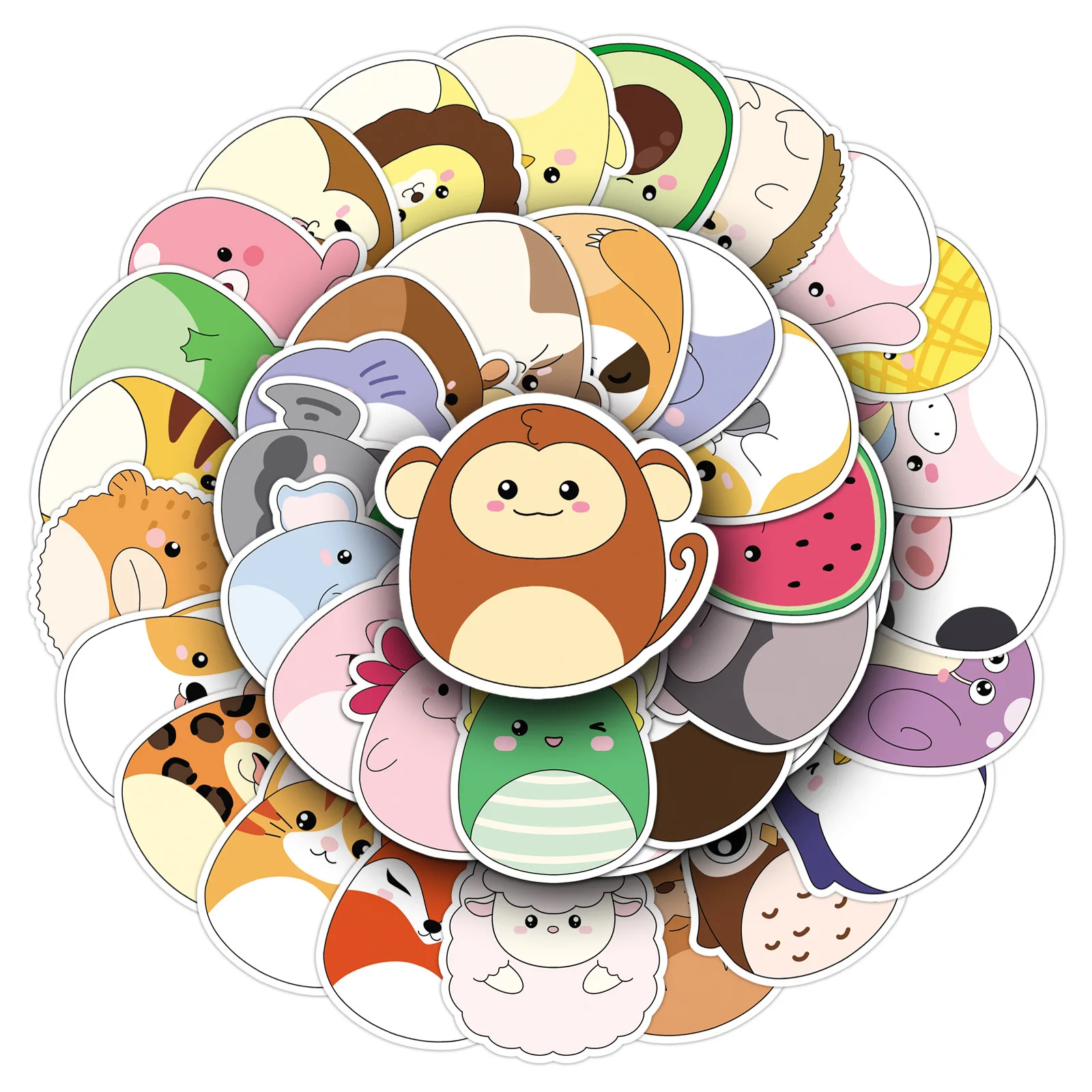 

10/50PCS Q version Pig Puppy Animal Creative Decorative Stickers Kawaii DIY Helmet Motorcycle Car Bookshelves Toy Stickers