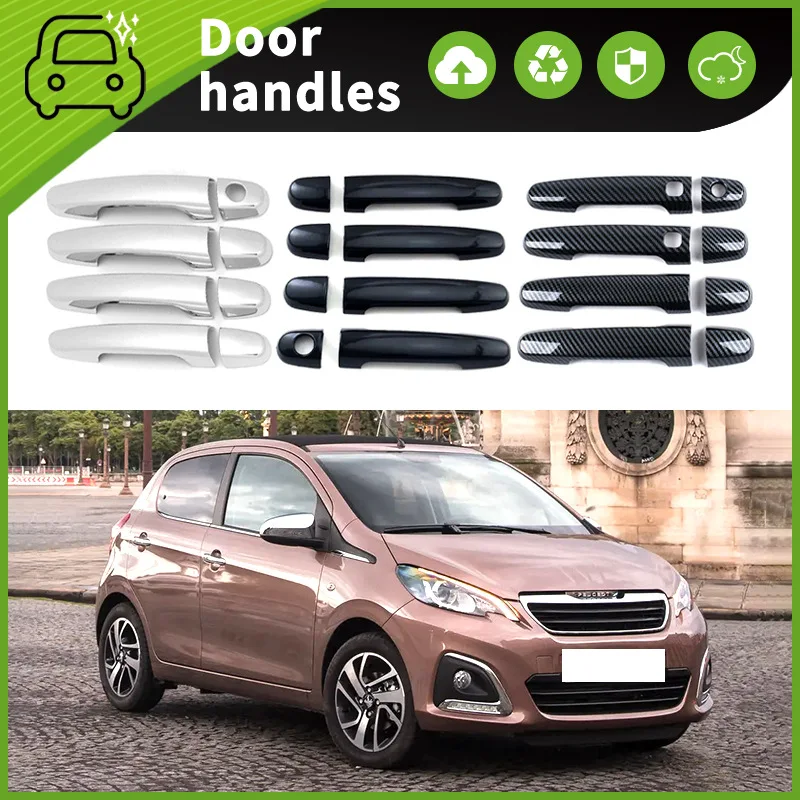 For 14-21 Peugeot 108 door handle decoration bright strip, door bowl handle anti scratch modification special accessories