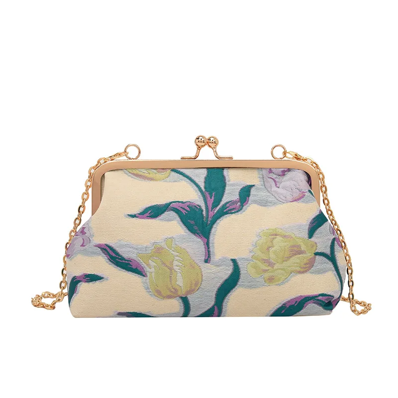 النمط الصيني حقيبة كتف مطرزة حقيبة يد أنيقة ريترو حقيبة مربعة صغيرة حفل زفاف فاخر مصمم المرأة مساء مخلب