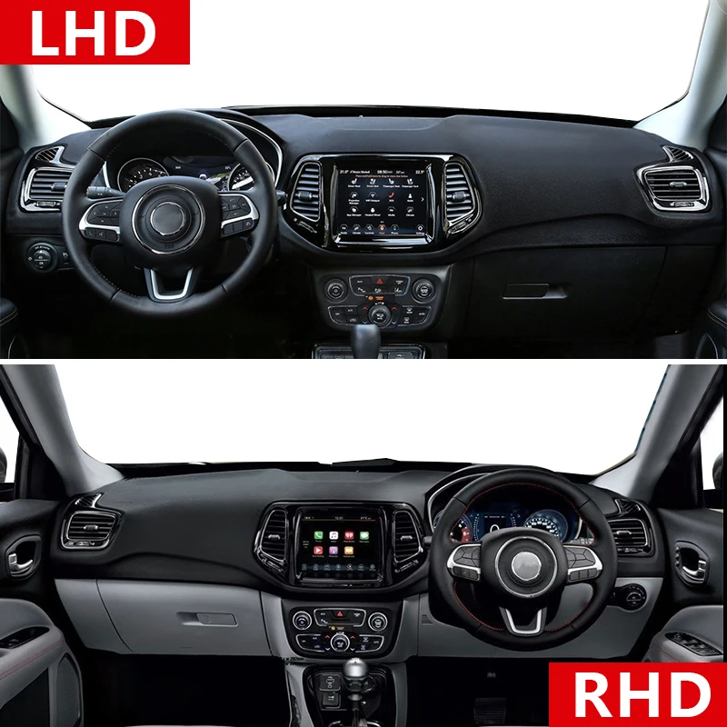 

ABAIWAI For Jeep Compass 2017 2018 2019 2020 Car Dashboard Mat Sun Shade Instrument Desk Non-slip Cover Parts