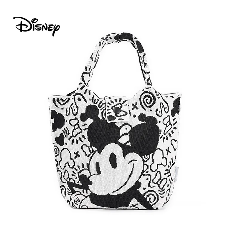 

Disney Joint Mickey Series Cute Cartoon Large Capacity Portable Shoulder Bag Knitted Student Book Crossbody Bag