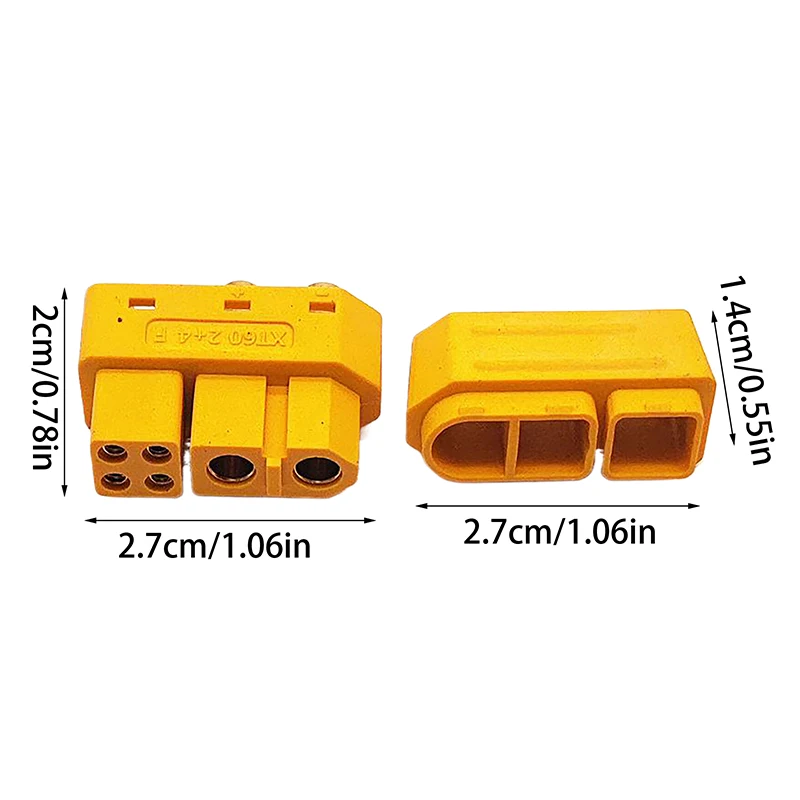 1pair XT60 (2+4) Male Female Plug Connector With Signal Pin And Sheath Solder Wire Model Accessories