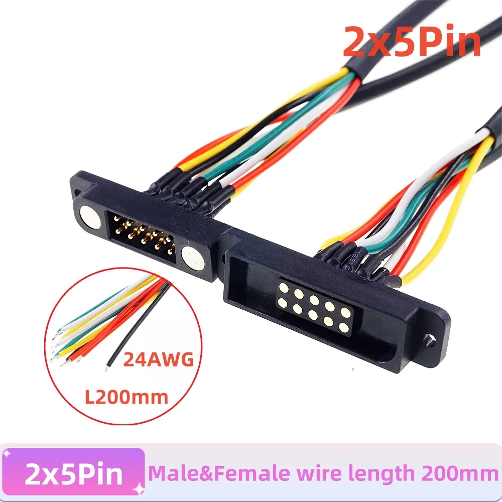 1/3/5/20/50 Stück zweireihiger Hochstrom-Magnet-Pogo-Pin-Stecker 8 10 12 14 20-polig männlich weiblich Pitch 2,54 mm DC Power Charging
